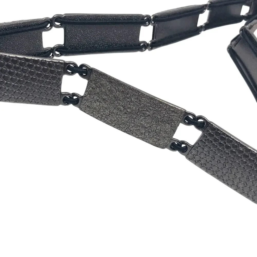 Pewter/silver Womens metal belt, o/s